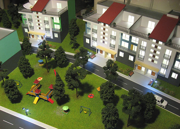 Архитектурный макет загородного жилого комплекса "Близкое".